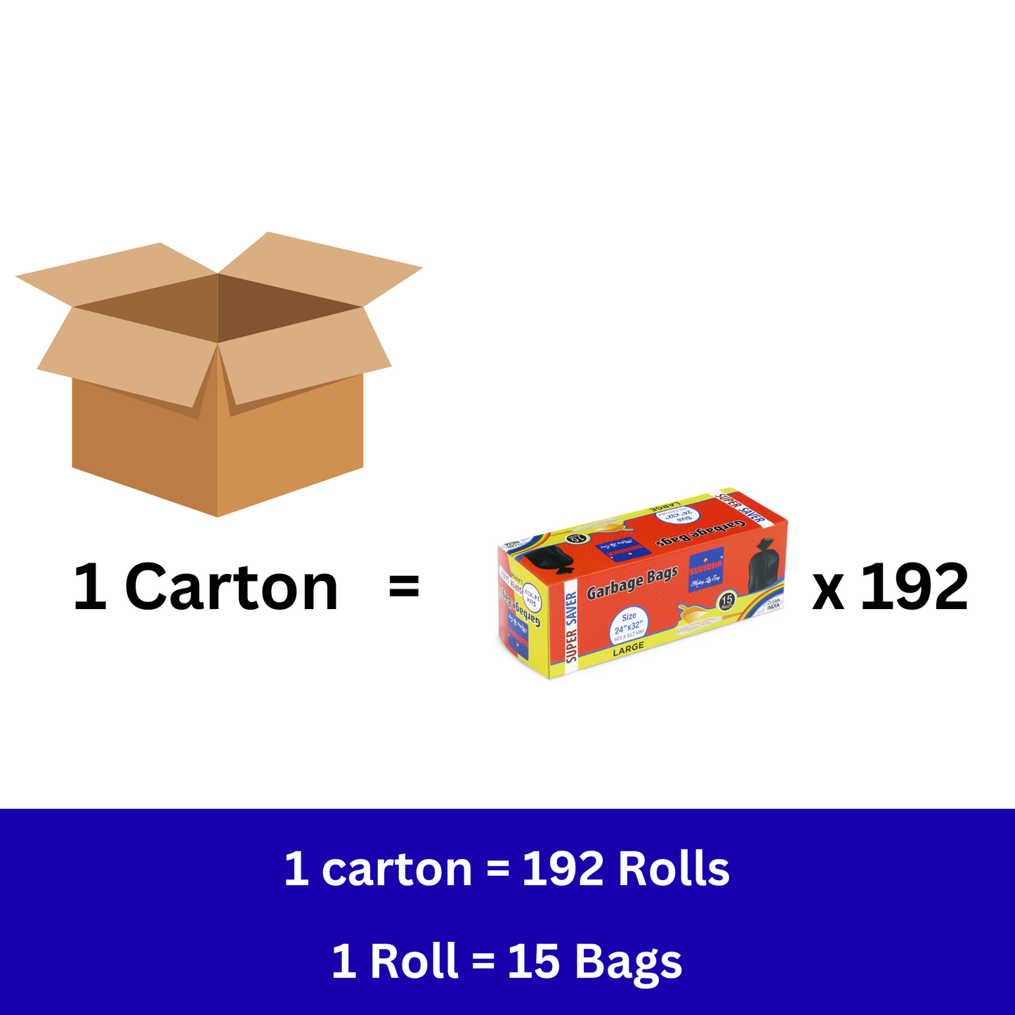 Suvidha Super Saver - Large Size (Pack of 192 Rolls)