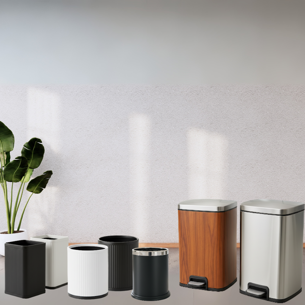 Stainless Steel and Plastic Dust Bins 