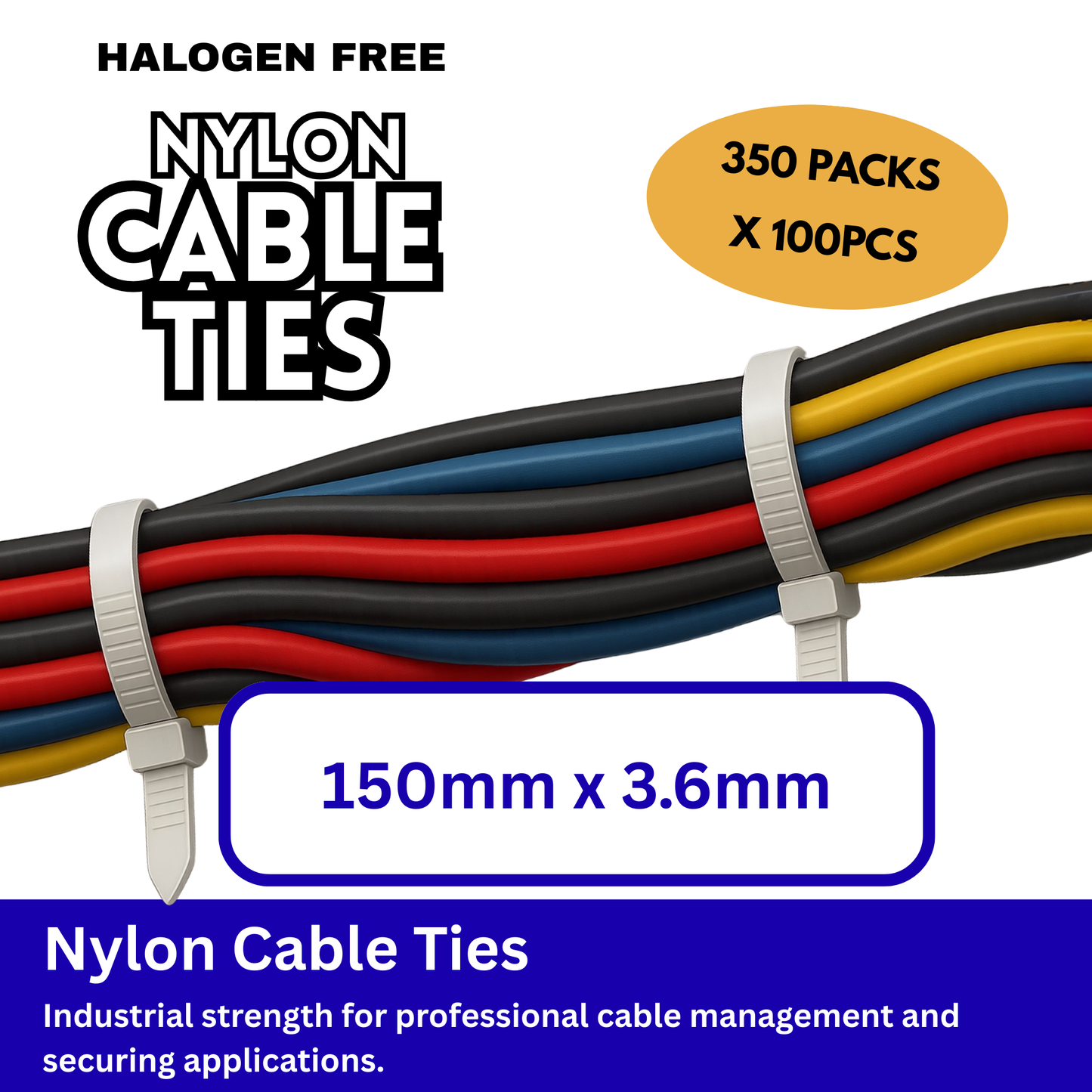 Nylon Cable Ties 150mm x 3.6mm