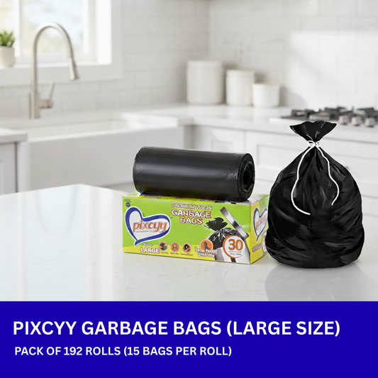 Pixcyy Premium Garbage Bags -  Large Size (Pack of 192 Rolls)