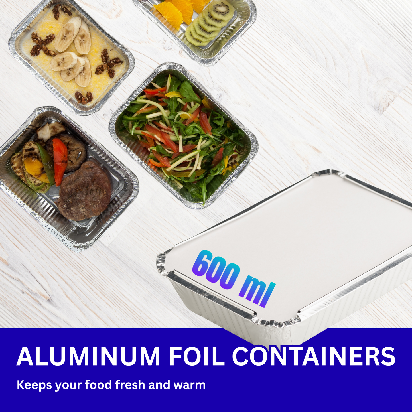 Aluminum Foil Containers - 600 ml (1000 pcs)