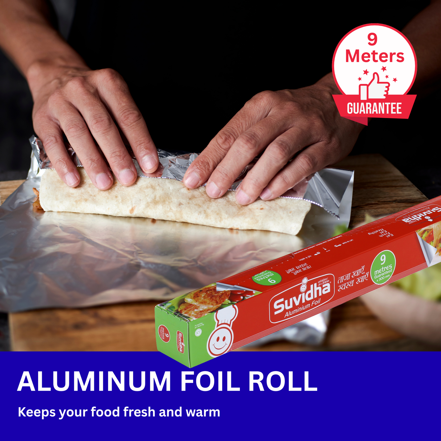 Aluminum Foil Roll - 9 Mts (Pack of 100 Rolls)