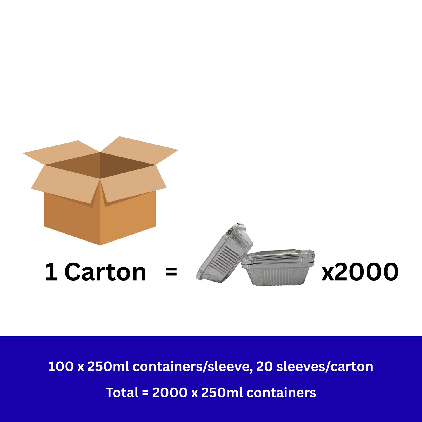 Aluminum Foil Containers - 250 ml (2000 pcs)