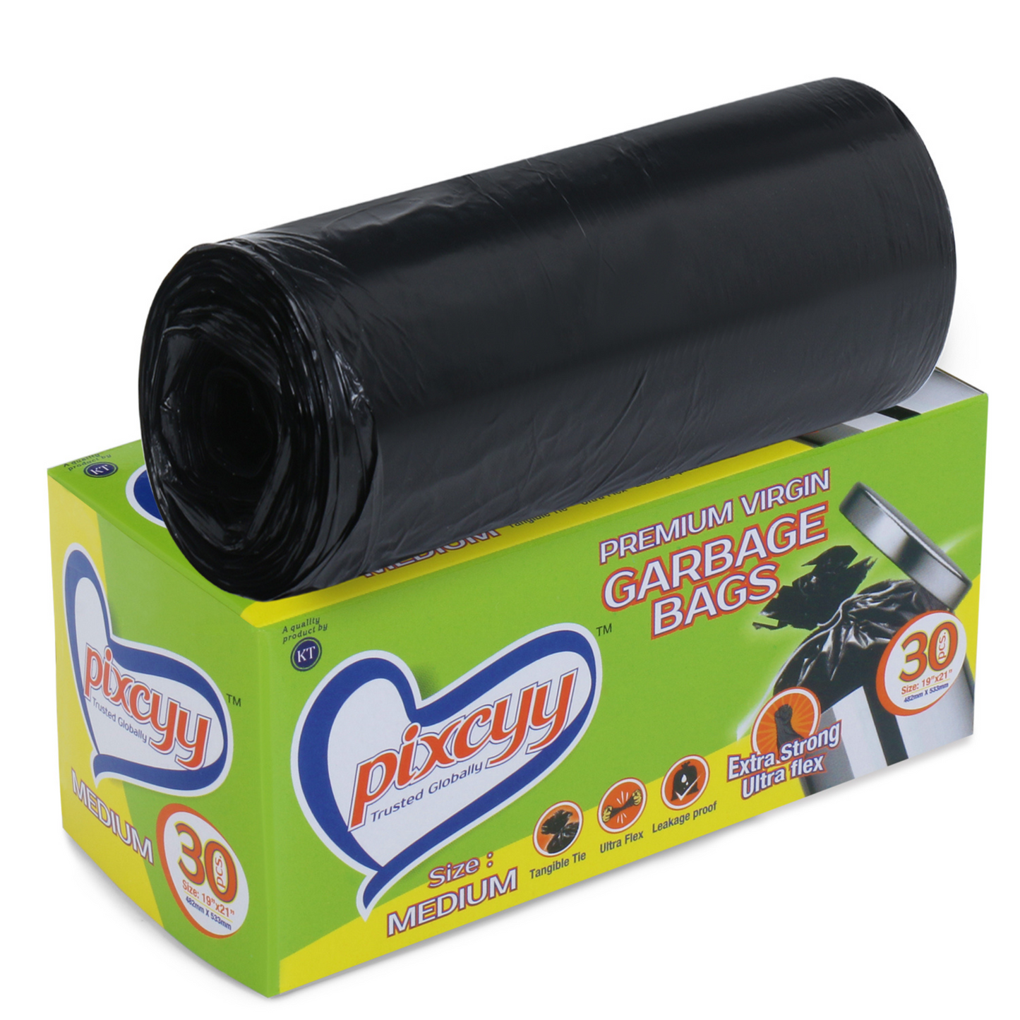 Pixcyy Premium Garbage Bags - Medium Size (Pack of 216 Rolls)