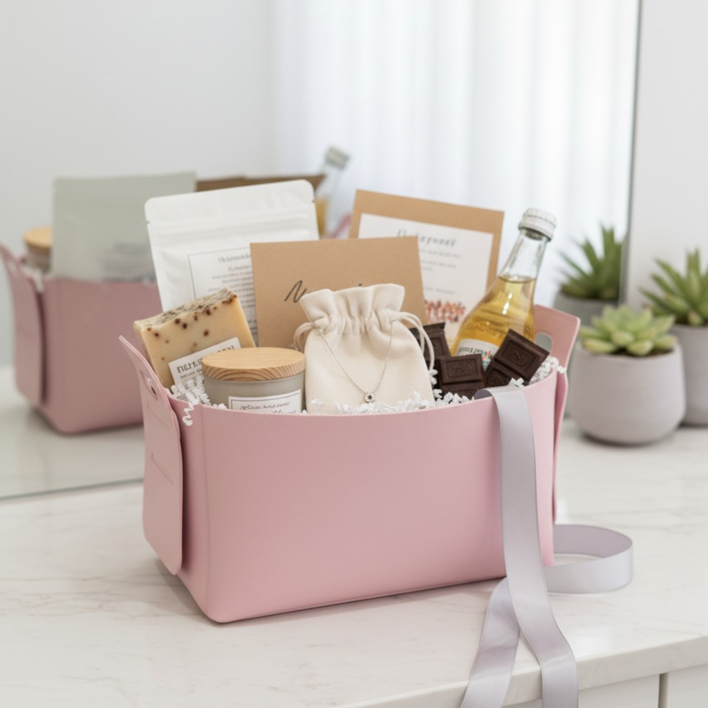 Leather Foldable Storage Basket - Pack of 6