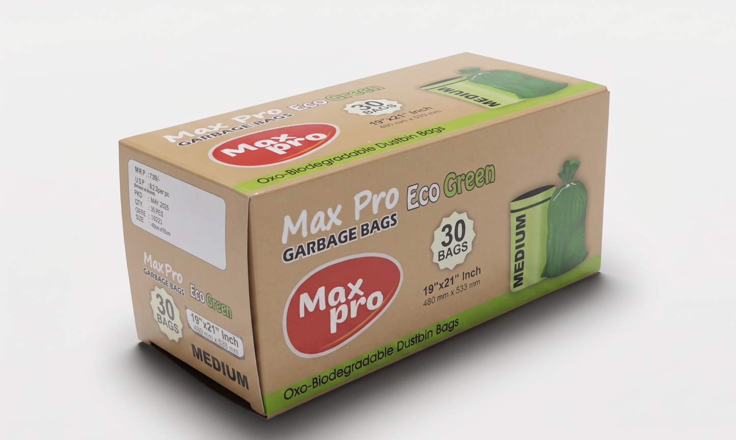 MaxPro Oxo-biodegradable Garbage bags -Medium
