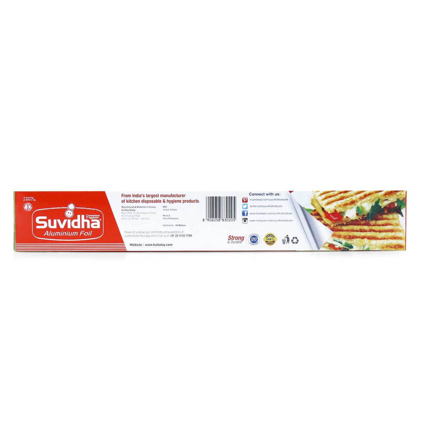 Aluminum Foil Roll - 18 Mts (Pack of 100 Rolls)