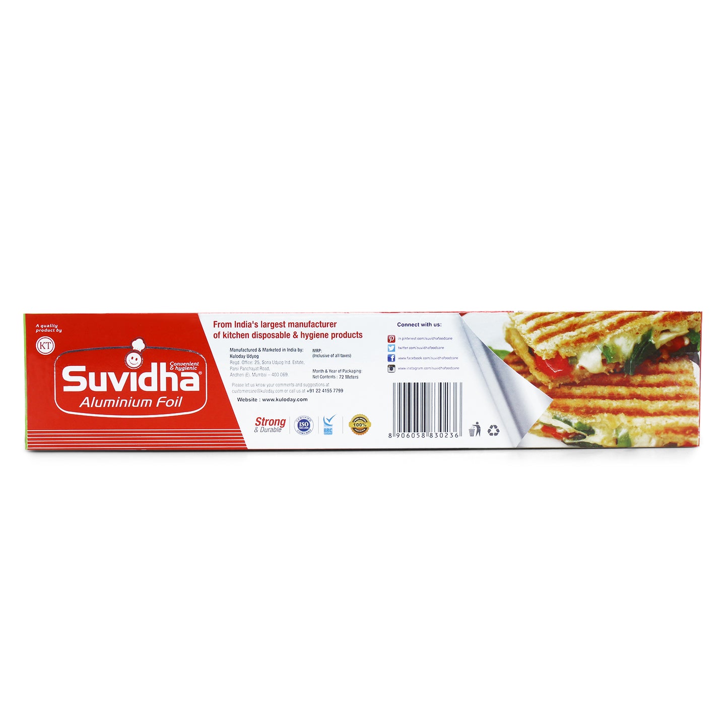 Aluminum Foil Roll - 72 Mts (Pack of 25 Rolls)