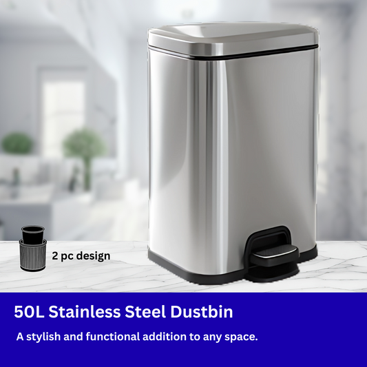 Stainless Steel Pedal Bin -  50L