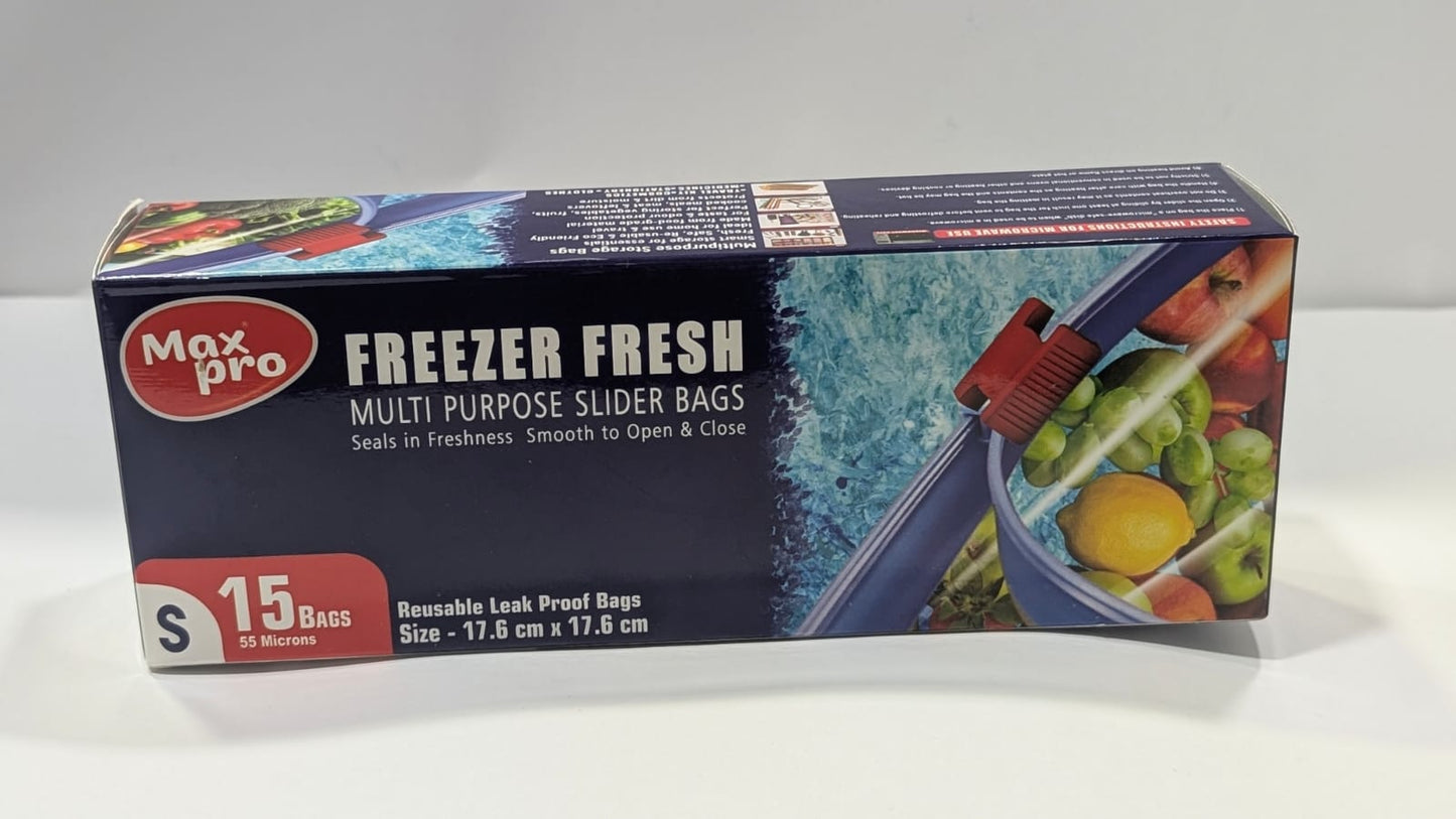 MaxPro Freezer Fresh Storage Slider Bags - Small (Carton of 50)