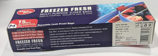 MaxPro Freezer Fresh Storage Slider Bags - Medium (Carton of 50)